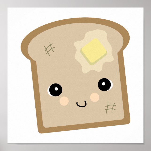 Söt kawaii-toast poster (Framsidan)