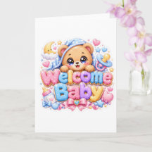 Söt Kawaii Välkommen Bebis Teddybjörn Pastell Rosa