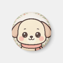 Söt Kawaii Valp Ansiktsmagnet