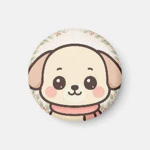 Söt Kawaii Valp Ansiktsmagnet Magnet