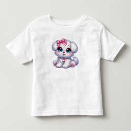 Söt Kawaii Valp Flickor T-Shirt