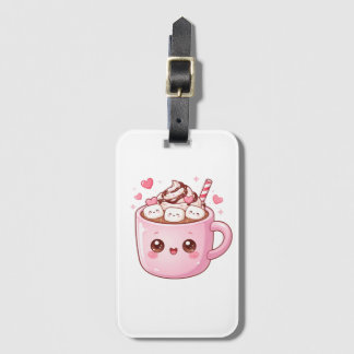 Söt Kawaii Varm Kakao Mugg med Marshmallows Bagagebricka