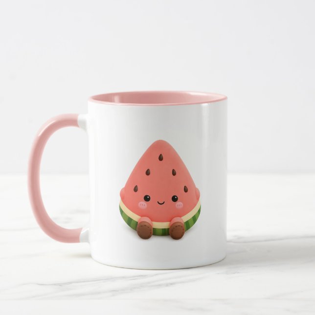 Söt Kawaii-Vattenmelonmugg Mugg (Vänster)