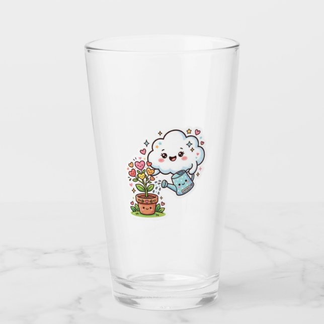 Söt Kawaii Växt Vänlighet Söt Moln och FSticker Glaskopp (Framsida)