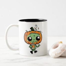 Söt Kawaii Zombie Pumpa Iskaffe Mugg