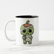 Söt Kawaii Zombie Pumpa Kaffeberoende Tvåtons-