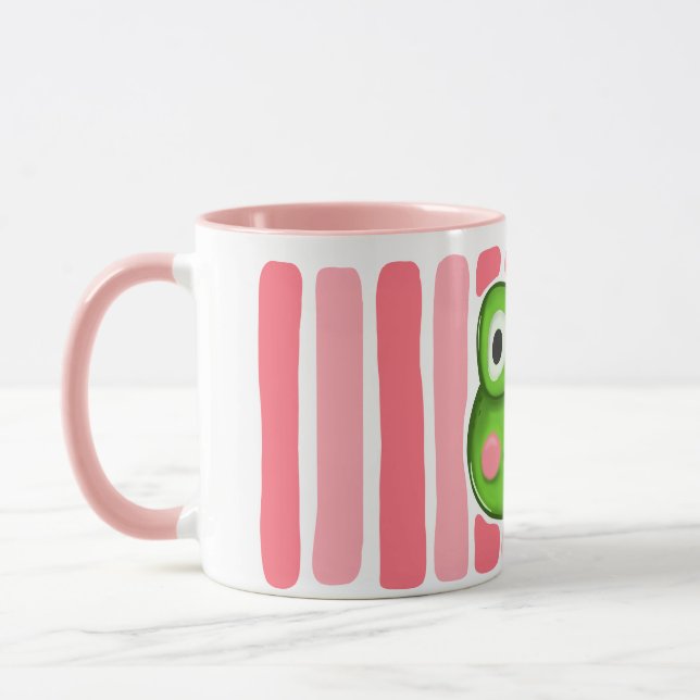 Söt keramikkopp med groda mugg (Vänster)