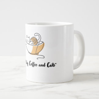 Söt keramisk kopp med texten 'Driven av kaffe och Jumbo Mugg