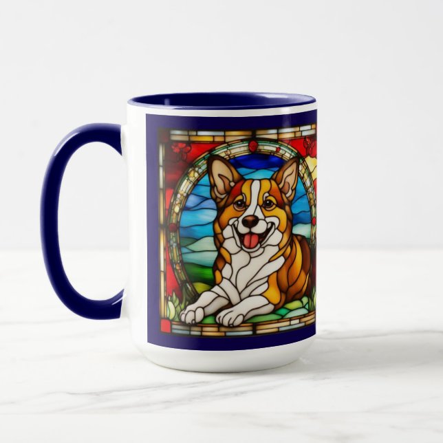 Söt keramisk kopp med walesisk corgi (Vänster)