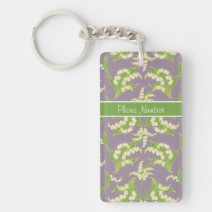 Söt Keychain: Lilies of the Valley, Mauve Nyckelring