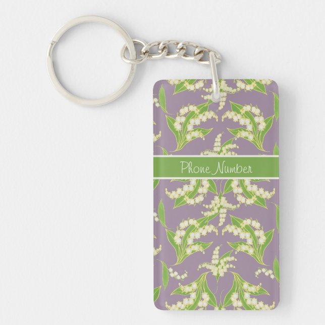 Söt Keychain: Lilies of the Valley, Mauve Nyckelring (Framsidan)