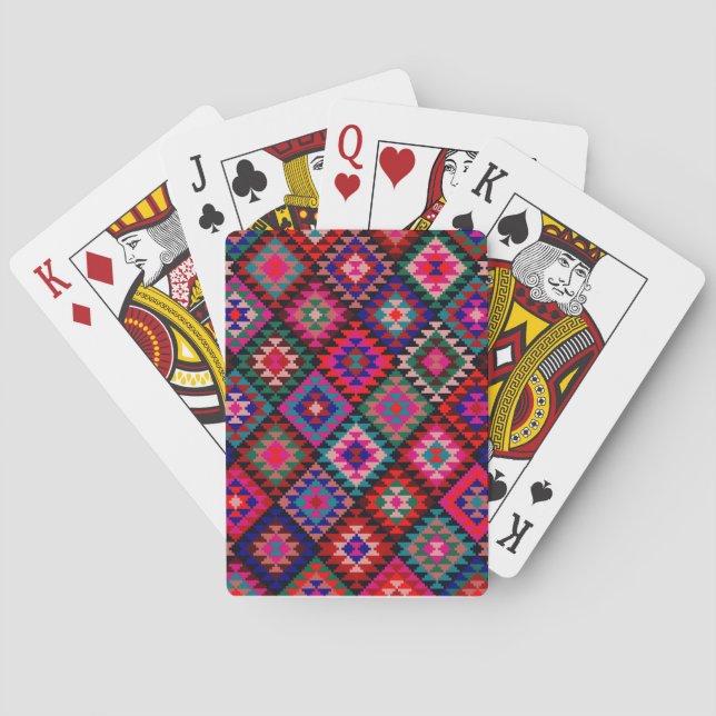 Söt Kilim Mönster Deck of Cards Spel Kort (Baksidan)
