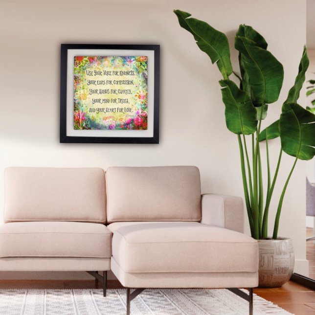 Söt Kindness Quote Blommigt Inspirief Poster (Motivational Poster by Inspirivity)