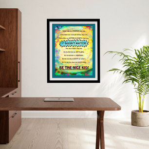 Söt Kindness School Nice Kid Studenter Poster