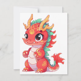 Söt kinesisk drak  anteckningskort