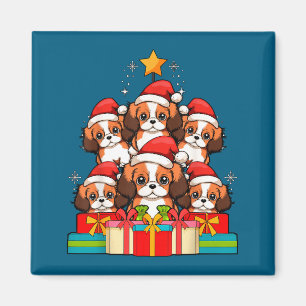 Söt King Charles Cavalier Le Hund Julgran X Magnet