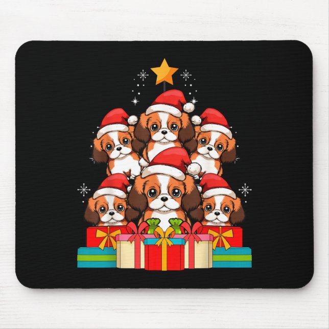 Söt King Charles Cavalier Spaniel Julgran X Musmatta (Framsidan)