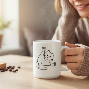 Söt Kisse som slickar på rumpan, rolig kattälskare Mugg