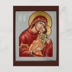 Söt Kissing Mor av Guds Prayer Card Vykort
