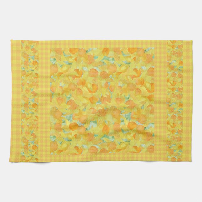 Söt Kitchen Towel eller Tea Towel Golden Daffodils Kökshandduk (Horisontell)