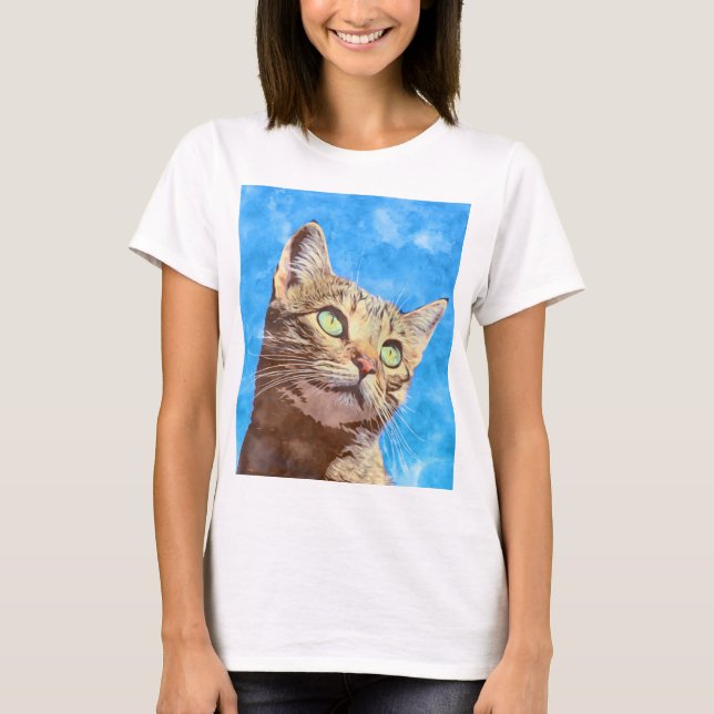 Söt Kitten Design T Shirt (Framsida)