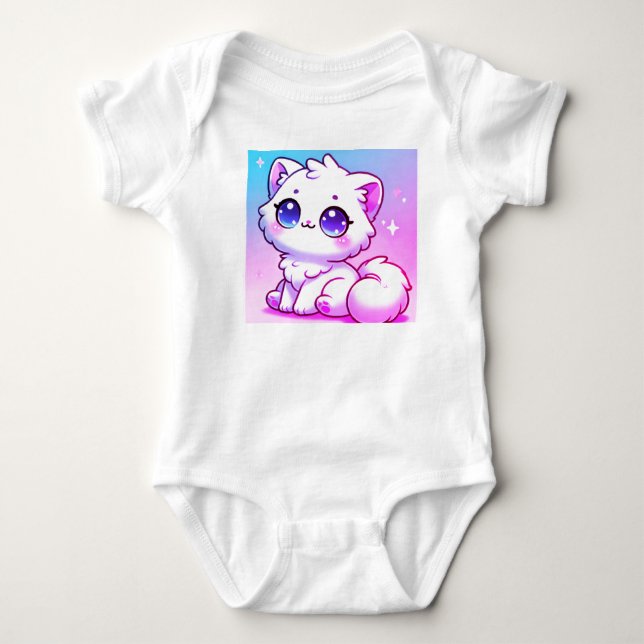 Söt Kitty Baby Strampler T Shirt (Framsida)
