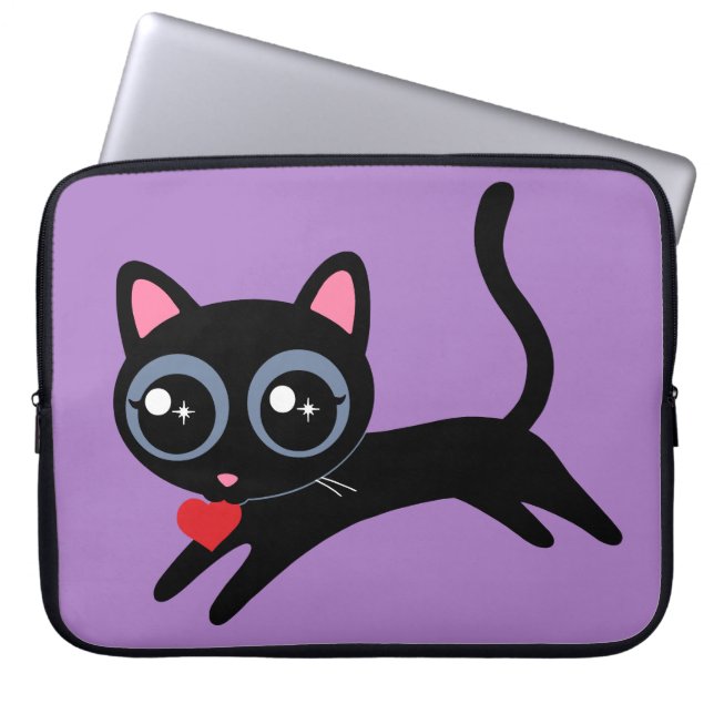 Söt Kitty Katt Hjärttjuv Present för Flickor Laptop Fodral (Framsidan)