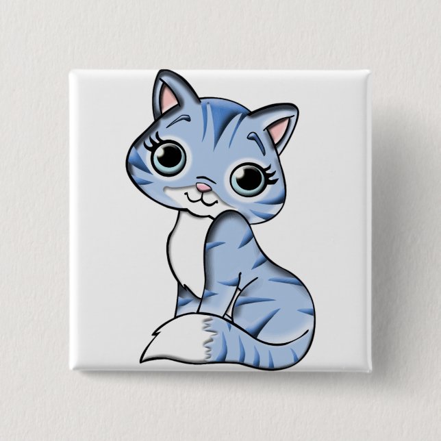 Söt Kitty-märke Knapp (Framsida)