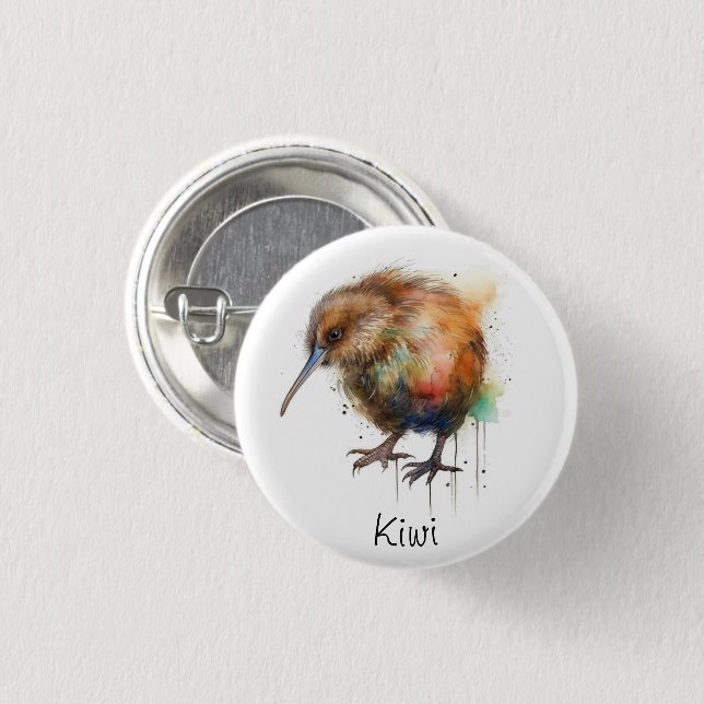 Söt Kiwi, anpassad Knapp (Framsida & baksida)