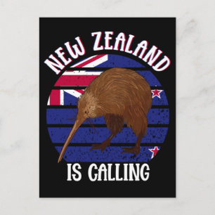 Söt Kiwi Fågel Nya Zeeland Resa Vykort