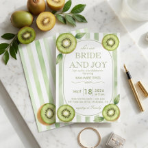 Söt Kiwi Frukt Salvia Grön Randig Bröllopsdusch