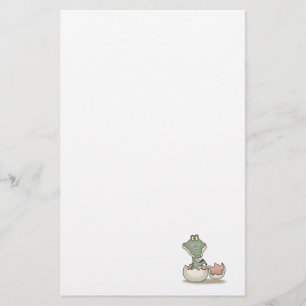 Söt kläckande baby alligator brevpapper