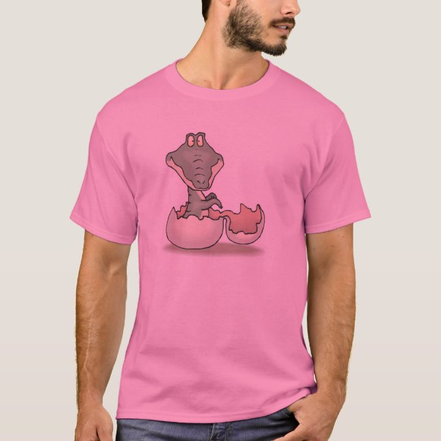Söt kläckande baby alligator tee (Framsida)