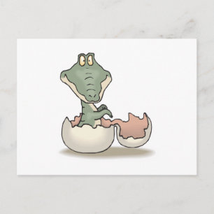 Söt kläckande baby alligator vykort