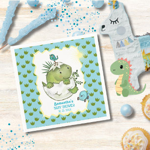 Söt kläckande dino-baby shower pappersservett