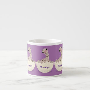 Söt kläckande strutsbaby tecknad illustration espressomugg