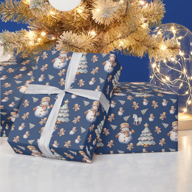 Söt Klassisk Julsnöman Presentpapper (Helgdagar)