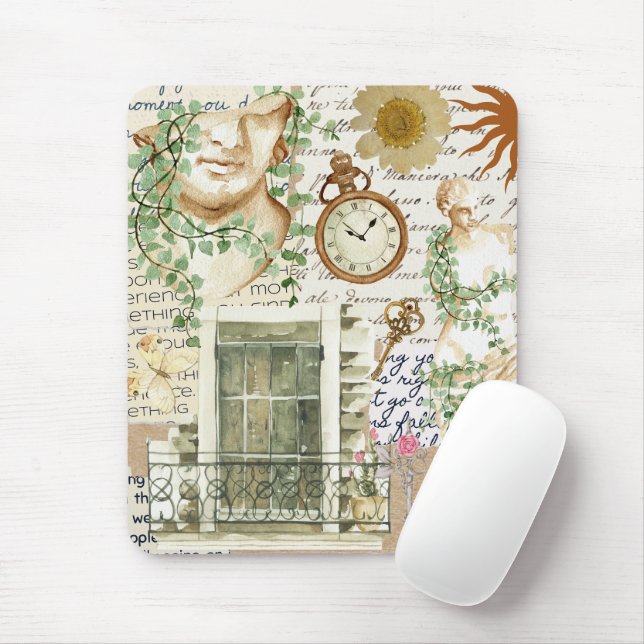 Söt klassisk kollage art greek statue antique musmatta (Med mus)