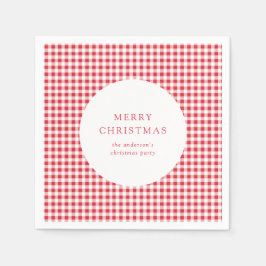 Söt Klassisk Röd Gingham Julfest Anpassad Pappersservett