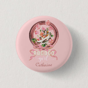 Söt Klassisk Rosa Rococo Flicka Rosor Båge Skor Na Knapp