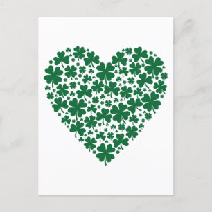 Söt klöver Shamrock-hjärta St. Patrick's Day-prese Vykort