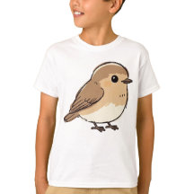 Söt knubbig fågelillustration - Handritad liten