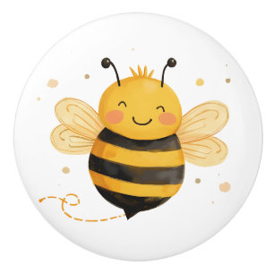 Söt knubbig humla "Bee Happy" Knopp