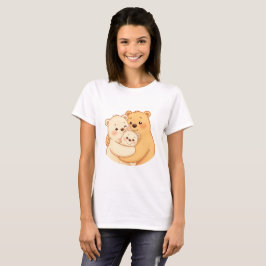 Söt knubbig katt damt-shirt Roligt djurpresent T Shirt