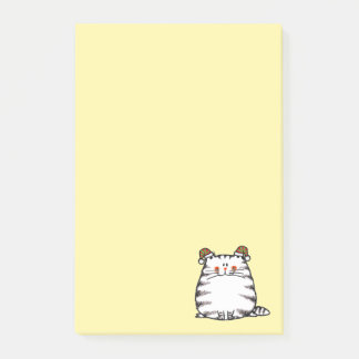 Söt knubbig katt med två julhattar post-it block