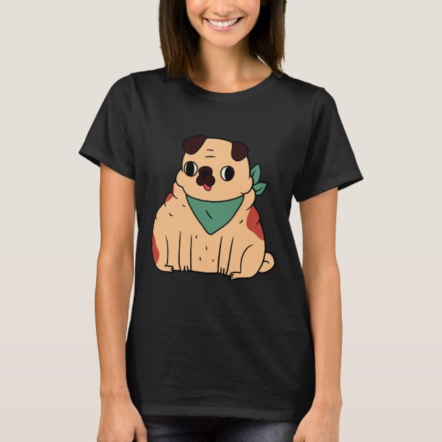 Söt knubbig mops klassiker  647 t shirt (Framsida)