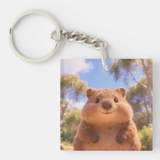 Söt knubbig quokka-nyckelring