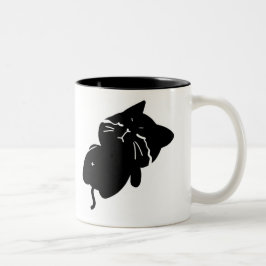 Söt knubbig svart katt kaffemugg