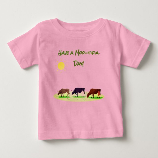 Söt Ko Gård Baby T-Shirt (Framsida)