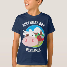 Söt Ko Gård Barn Kalas Födelsedagsfest T Shirt